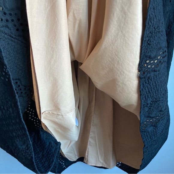 BCBGMAXAZRIA Black Embroidery Fit And flare Midi Dress Size 8 - Picture 6 of 13